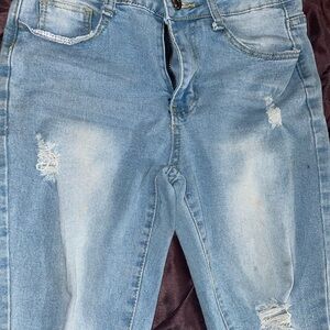 Source Unknown Blue Skinny Distressed Jeans
